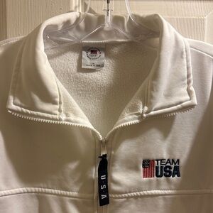 Team USA White Jacket with Zip-Up Front Size Medium